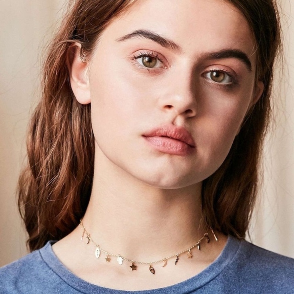 New In the stars icon necklace Urban Outfitters Gold Tone 16"